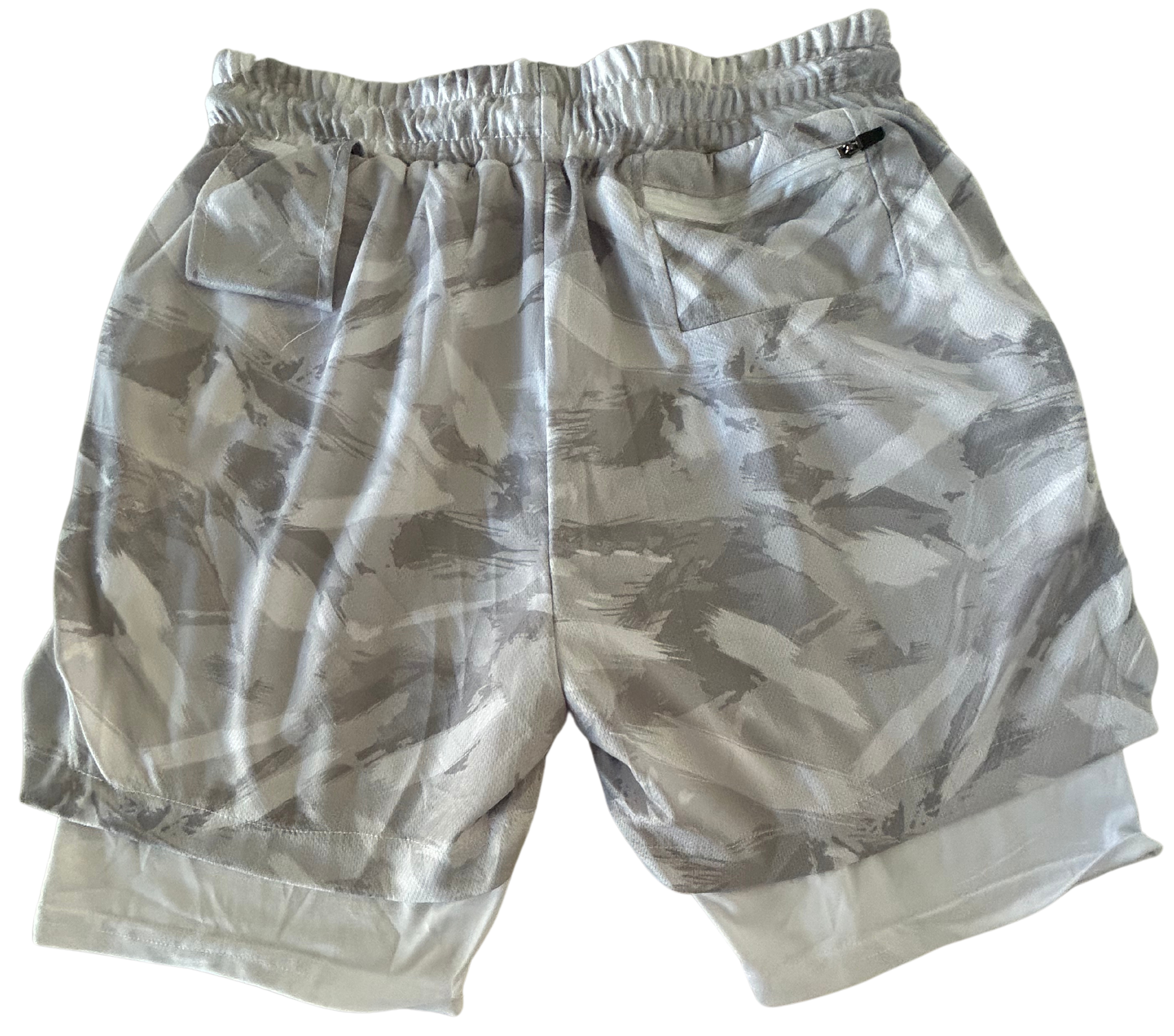 Men's Gray Camo Compression Shorts
